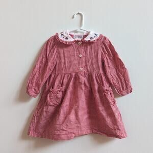Vtg SLML Dress Girls Sz 2T Red School ABC